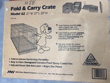 Mid-West Fold  Carry Crate Model 62 27"L x 21"W x 23"H Metal Dog Pet Cage New