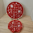 Vintage Coca-Cola 10.5" Plate & 7" Ruffle Plate From 1960s Rprsntng Diff Country