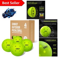 USAPA Approved Outdoor Pickleballs   4 Count, Enhanced Durability Green Balls