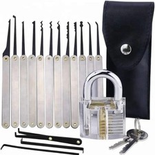 15 PCS Stainless Steel Practice Tools with Transparent Lock Training Model