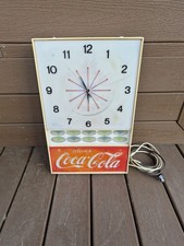 Vintage Original 1960s Coca-Cola COKE Lighted CLOCK SIGN Diamond Band WORKS!