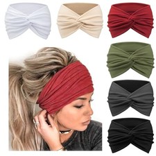 6 Pack Extra Wide Headbands for Women Large Turban 6 Pack: Dark Plus Bright