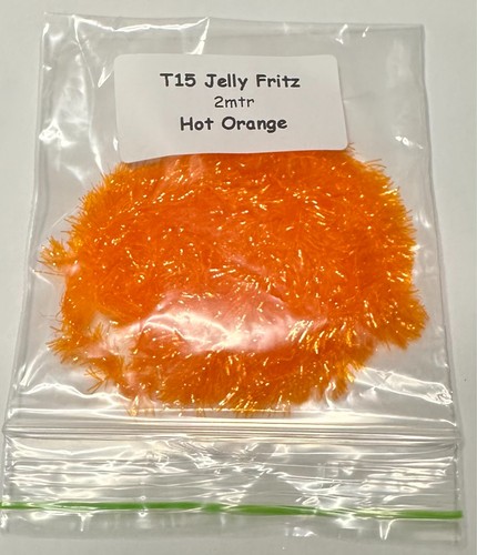 Gel Fritz Chenille Fliegenbinden T15 Blob Fliegen - HOT ORANGE - x2mtr