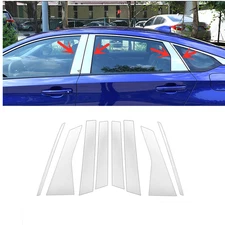 8Pcs Chrome Pillar Posts Window Door Trim Cover For Honda Accord 2018-2021