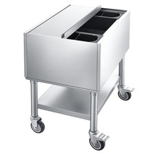 Uimoso 65.1Qt Commercial Ice Bin 24 x 19in Underbar Ice Storage with Sliding Lid
