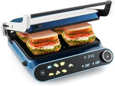 Panini Press Sandwich Maker Grill, 1200W Electric Indoor Griddle with LED Touch