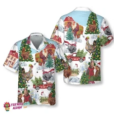 Christmas Chicken Hawaiian Shirt Funny Chicken Christmas Shirt Best Christmas Gi
