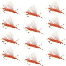 Chubby Chernobyl Ant Orange Foam Body Trout Fly Fishing Fly 12 Flies Hook #10