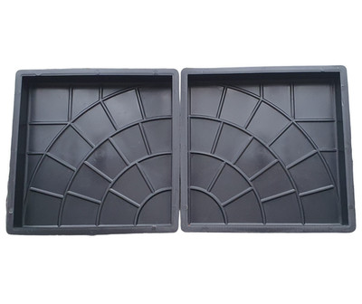2er Set Kunststoff Garten Pflaster Platte Formen Beton Boden Fliesen Einfahrt