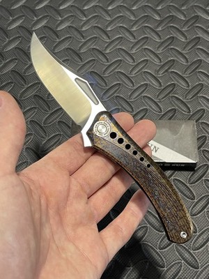 Twosun Knives - TS240 - Multicolored Titanium Scales w/ a M390 Blade.
