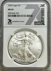 2020 American Silver Eagle Seven K Label NGC MS 69