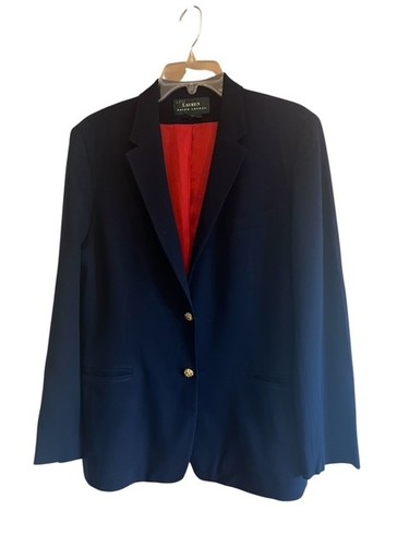 Veste Blazer Requirements Pour Femme - Laine Doublée - Noir Taille 10 Petite