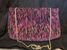 Vintage MCM  Velvet Purple Multi Retro Snap Hinge Evening Bag, Shoulder Clutch