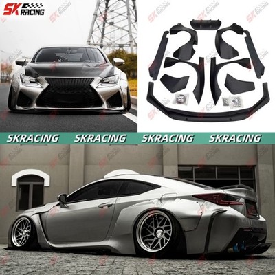 Unpainted FRP Front+Rear Lip Side Skirts BodyKits For Lexus RC F Coupe 2015-2019