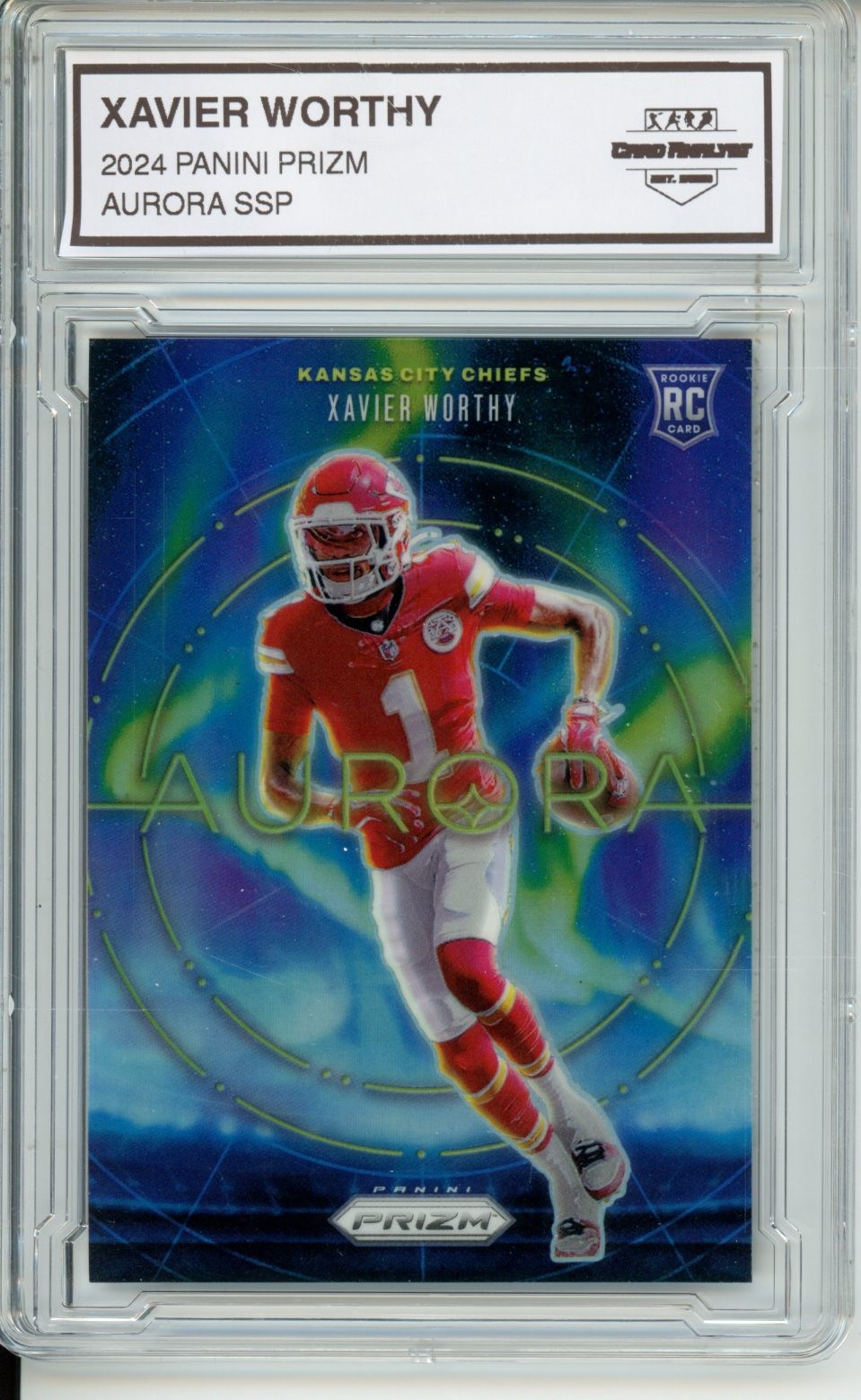 2024 PANINI PRIZM #19 XAVIER WORTHY AURORA ROOKIE PRIZM SSP