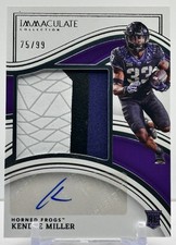 Kendre Miller 2023 Immaculate Collegiate Rookie Patch Auto RC #/99 Horned Frogs