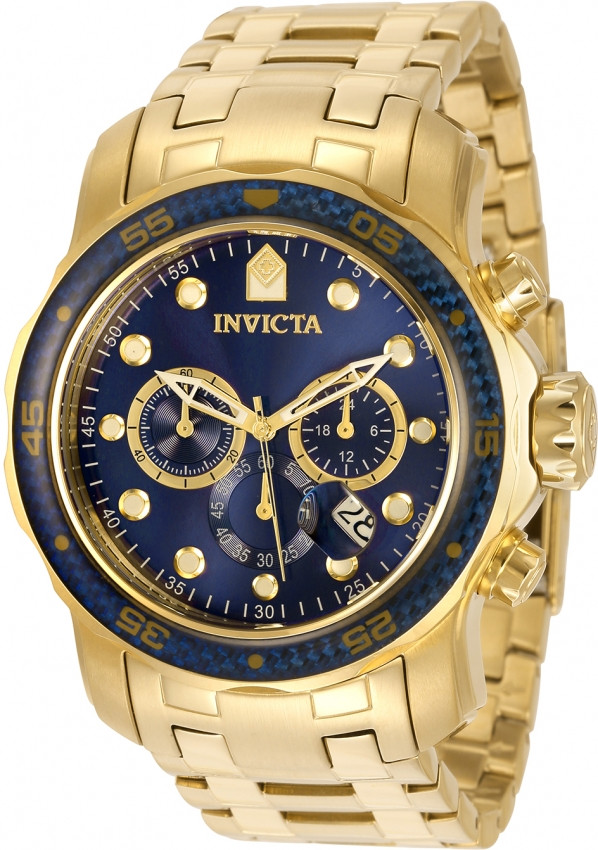 Мужские часы Invicta Pro Diver с хронографом и кварцевым механизмом с синим циферблатом 35397
