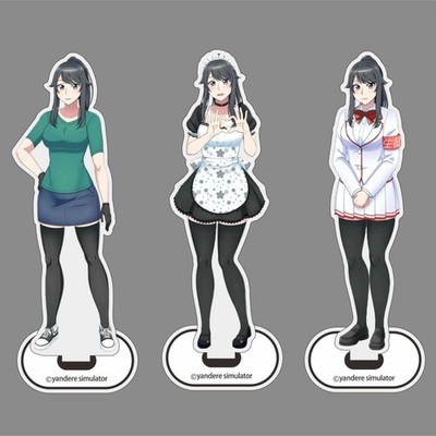 3Pcs Yandere Simulator Ayano Aishi Acrylic Stand Figure Decorative Model 15cm