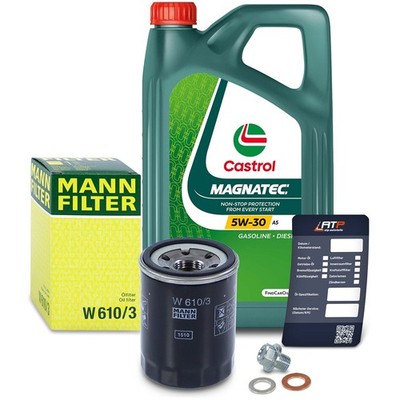 MANN ÖLFILTER+5L CASTROL MAGNATEC 5W-30 FÜR MITSUBISHI SPACE-STAR 1.3