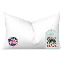 Pillowflex Synthetic Down Alternative Ultra Soft Pillow Insert 22x32 Oversized