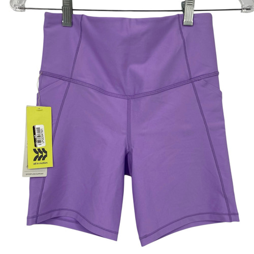 NEW ALL IN MOTION High Rise 6" Bike Shorts Size Small Purple Quick Dry Pockets