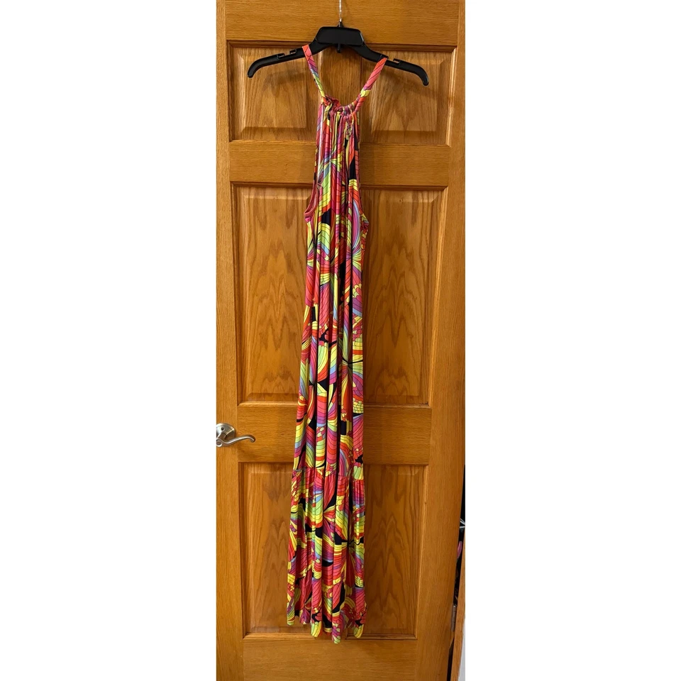Maxi Vestido Halter Estampado Multicolor Para Mujer Trina Turk Talla Pequeña Nuevo Sin Etiquetas Foto 3 de 4