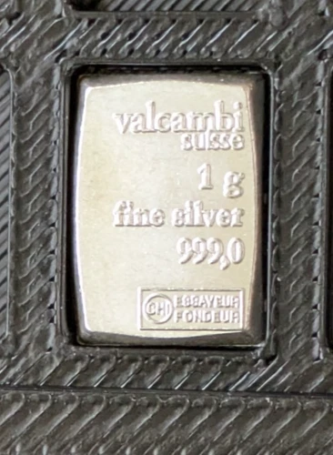 Valcambi 1 gram .999 fine Silver Bar -  With Wallet