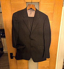 NEXT Men’s Grey Pinstripe 2-Piece Wool Suit, 38in Chest, 97cm Waist, 37S