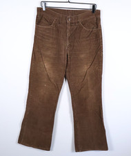 70s Levi's 646 Flare Corduroy Pants Men's 32 x 29 Brown Bell Bottom Talon Disco