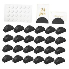 24-Pack Wooden Table Number Stands, Table Name Holders Include Double Black