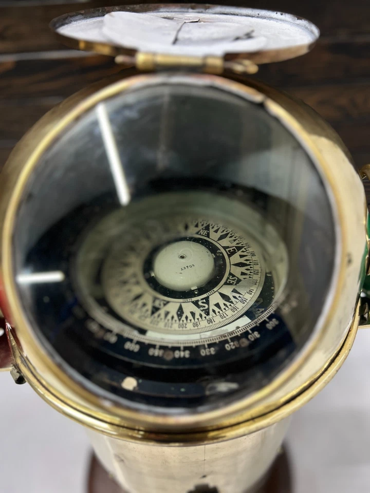 Brújula Pináculo Magnética Gigante De Colección Saura Keiki Seisakusho Latón - Japón Foto 3 de 4