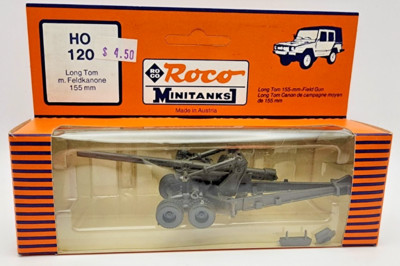 Vintage Roco Minitanks 1:87 HO.  Long Tom 155mm Field Gun. #120