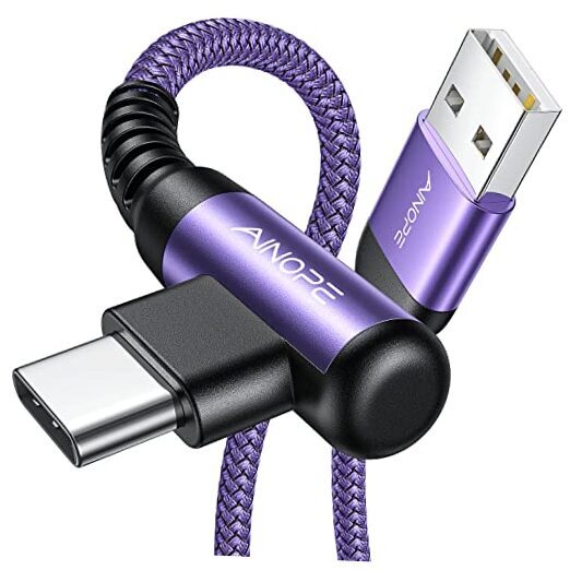 USB to C Charer Cable [2-Pack, 6.6FT] 3.1A USB A to C Cable 6.6FT+6.6FT Purple