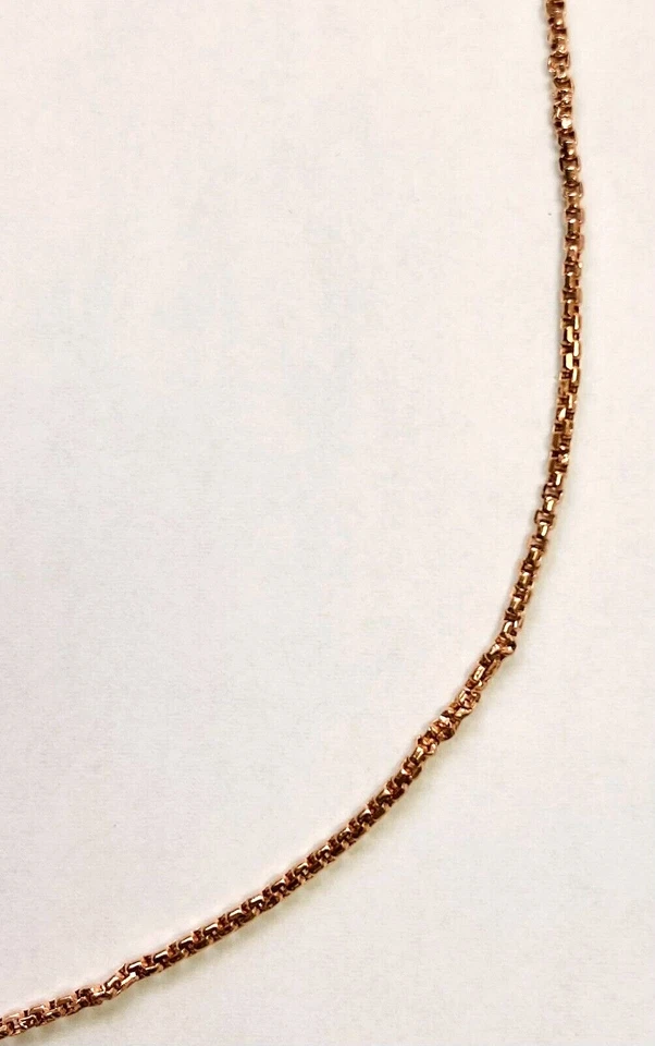 Collar QVC Italiano 3.0g Sólido Oro Rosa 14K Caja Redonda 18" Foto 4 de 4