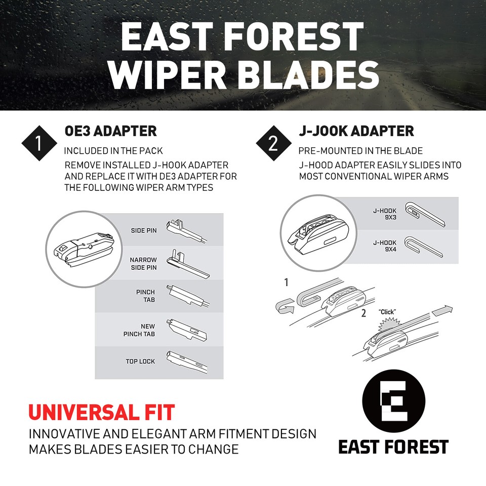 Set of 2 For GMC Acadia MK1 122016 24"/21" Front Window Windshield