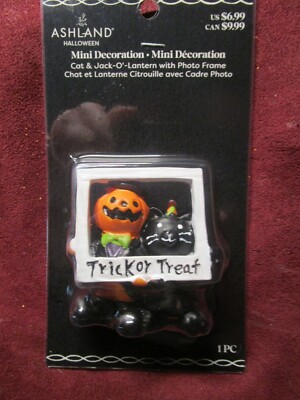 Ashland Halloween Tiny Treasures, Cat & Jack-O-Lantern w/ Photo Frame  2024  NEW