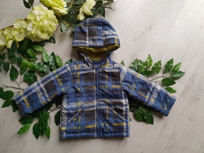 Größe 18-24 Monate Jungen First Impressions Play blau limettengrün kariert Mantel mit Kapuze