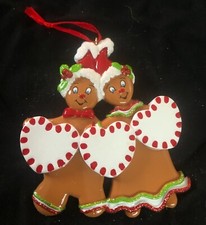 PERSONALIZED Gingerbread Family of 3 Christmas Tree Ornament