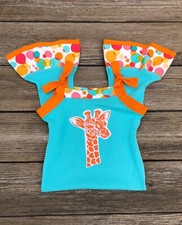 Giraffe Safari Zoo Print Aqua Romper Outfit