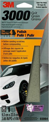 3M Performance 3000 Grit Sandpaper, 3-2/3 in x 9 in, Polish Clear Coat and Paint