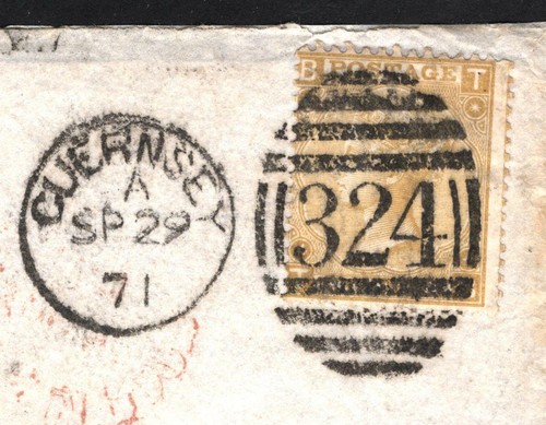 GB SG.110 9d Cover 1871 INDIA MAIL Isole del Canale Superba *Guernsey* Duplex 174d - Foto 7 di 9