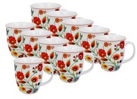 10Er Set Duo Etno Becher 650 Ml ŁOwicz New Bone China Porzellan