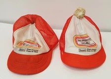 2 Vintage Sears Credit Card  Marketing Foam Mesh Snapback. Foam Is Gone, Rough.