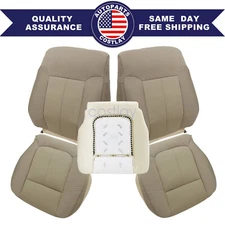 5PCS For 2011-2014 Ford F150 Front Bottom & Top Seat Covers & Foam Cushion Tan