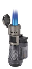 Vertigo by Lotus Cyclone Triple Torch Cigar Lighter Charcoal Plus Free FESS Bran