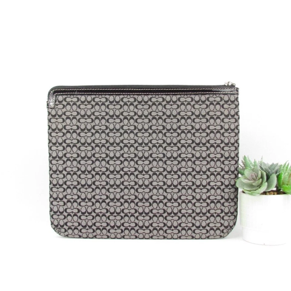 COACH Black & Gray C Vintage Canvas Padded iPad Tablet Sleeve Travel Case - Image 2 of 4