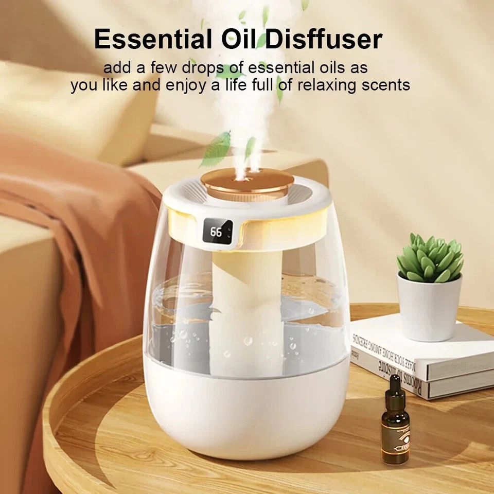 2L Humidifiers Ultrasonic Warm & Cool Mist LED Humidifier Top Fill for Bedroom - Image 2 of 4