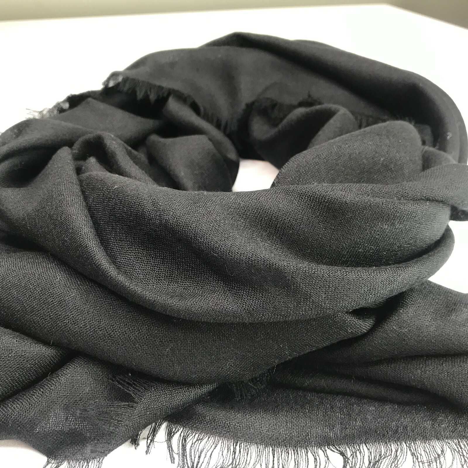 New Nordstrom Black Scarf Cashmere Silk 