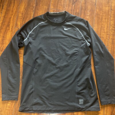 Nike Pro Long Sleeve Compression Shirt Black Dri Fit XL Mens