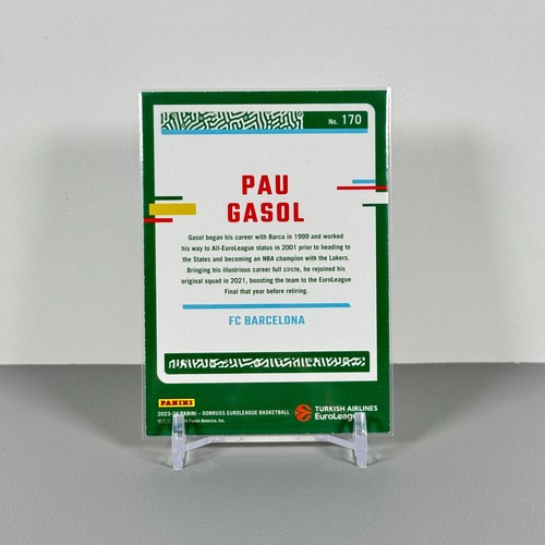 2023-24 Panini EuroLeague Basketball Card: PAU GASOL #170 | EuroLeague Legends - Bild 2 von 2